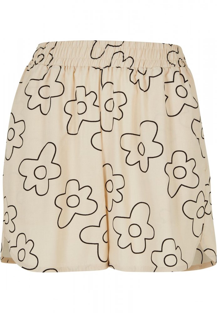 Ladies AOP Viscose Resort Shorts - softseagrassflower 3XL