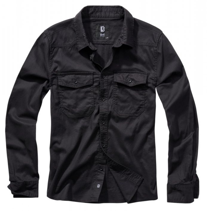 Pánská košile Brandit Flanellshirt - black 6XL