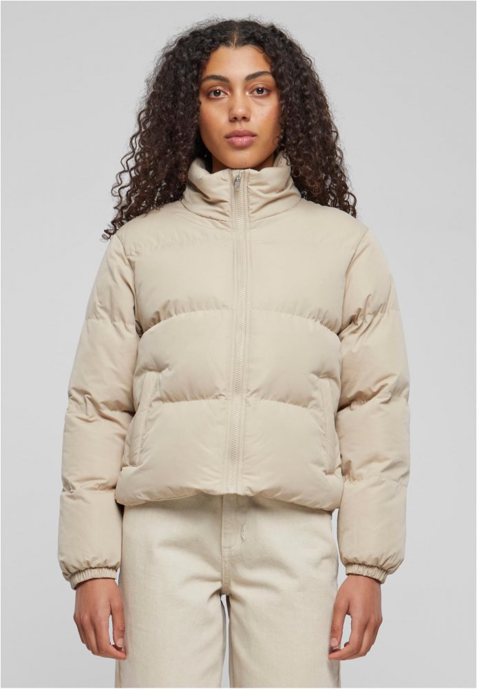 Ladies Short Peached Puffer Jacket - wetsand S