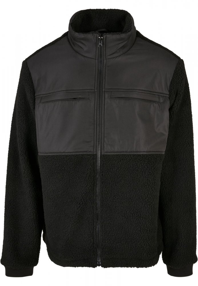 Patched Sherpa Jacket - black XL