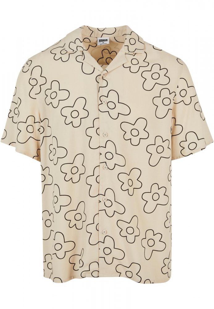 Béžová pánská košile Urban Classics Viscose AOP Resort Shirt 3XL