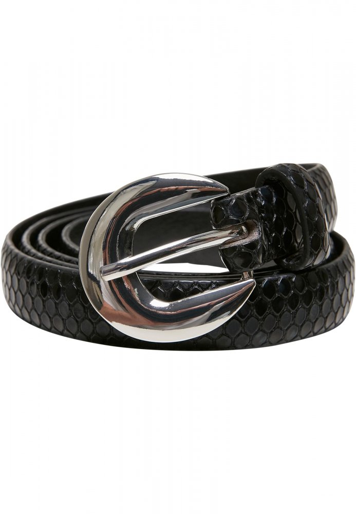 Snake Synthetic Leather Ladies Belt - black S/M