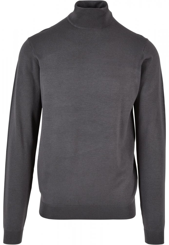 Knitted Turtleneck Sweater - darkgrey XL