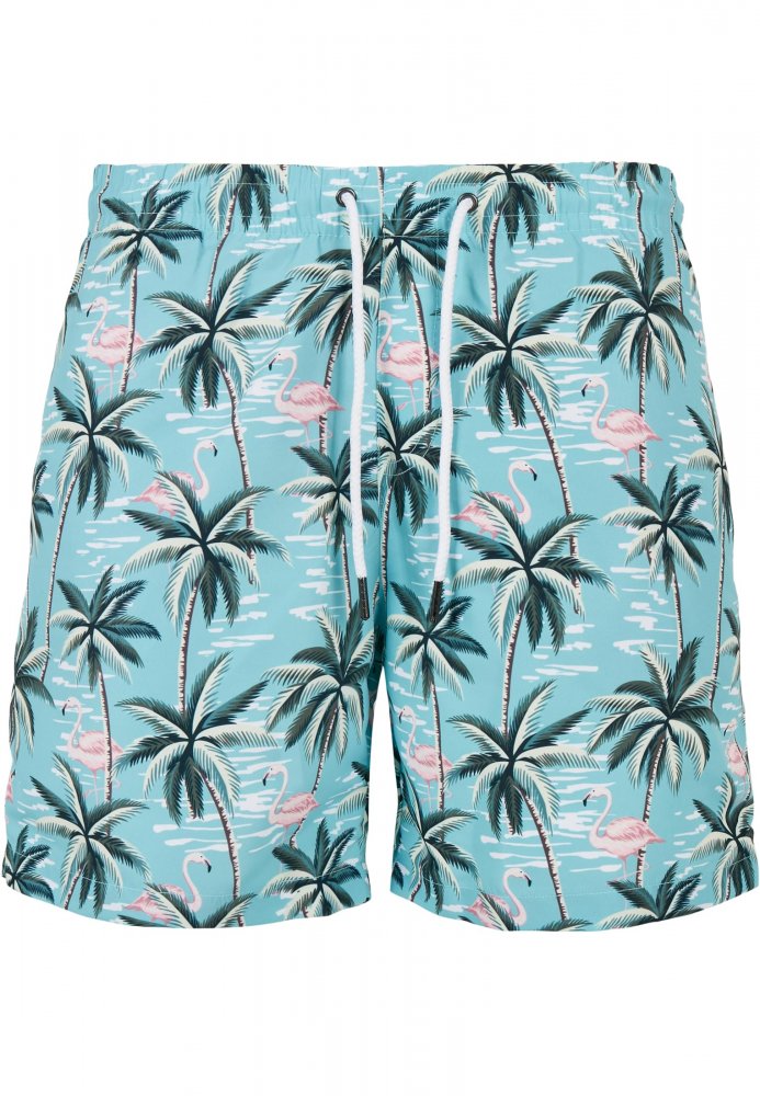 Pánské koupací šortky Urban Classics Pattern Swim Shorts - tropical bird aop S