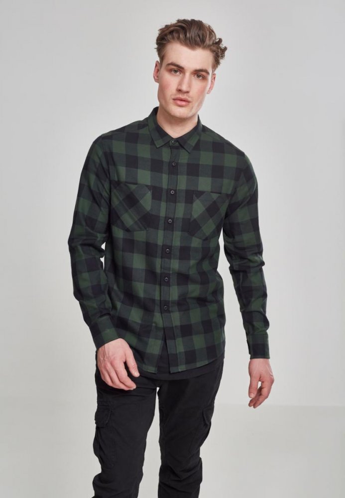 Checked Flanell Shirt - blk/forest 5XL