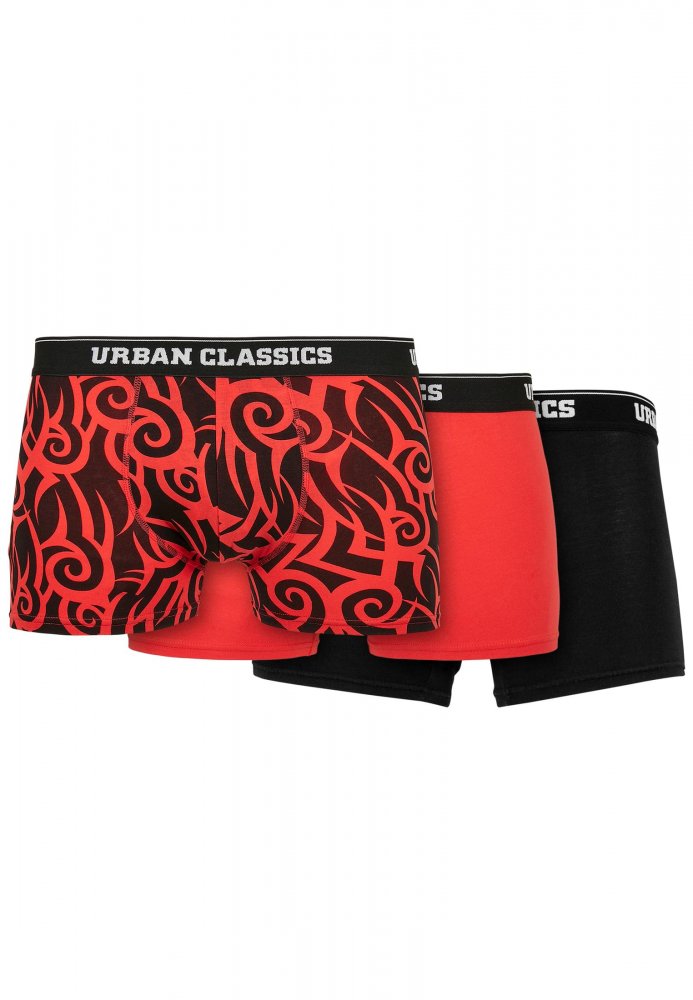 Organic Boxer Shorts 3-Pack - tribal aop+popred+black XL