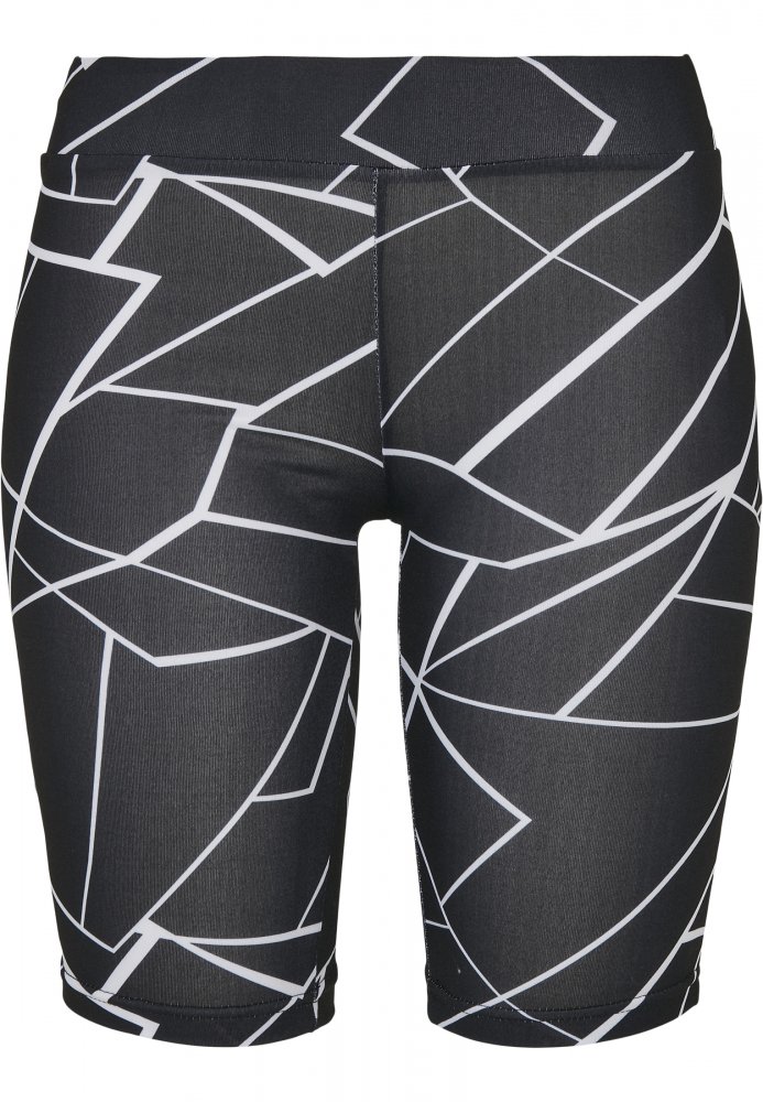 Ladies AOP Cycle Shorts - geometric black L