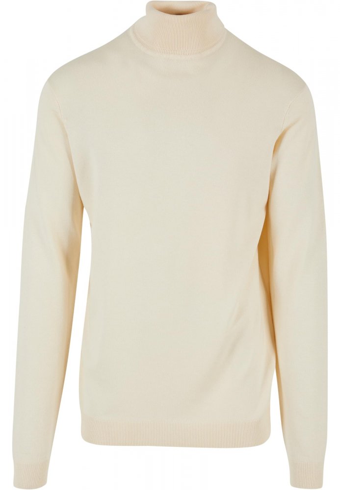 Knitted Turtleneck Sweater - whitesand L
