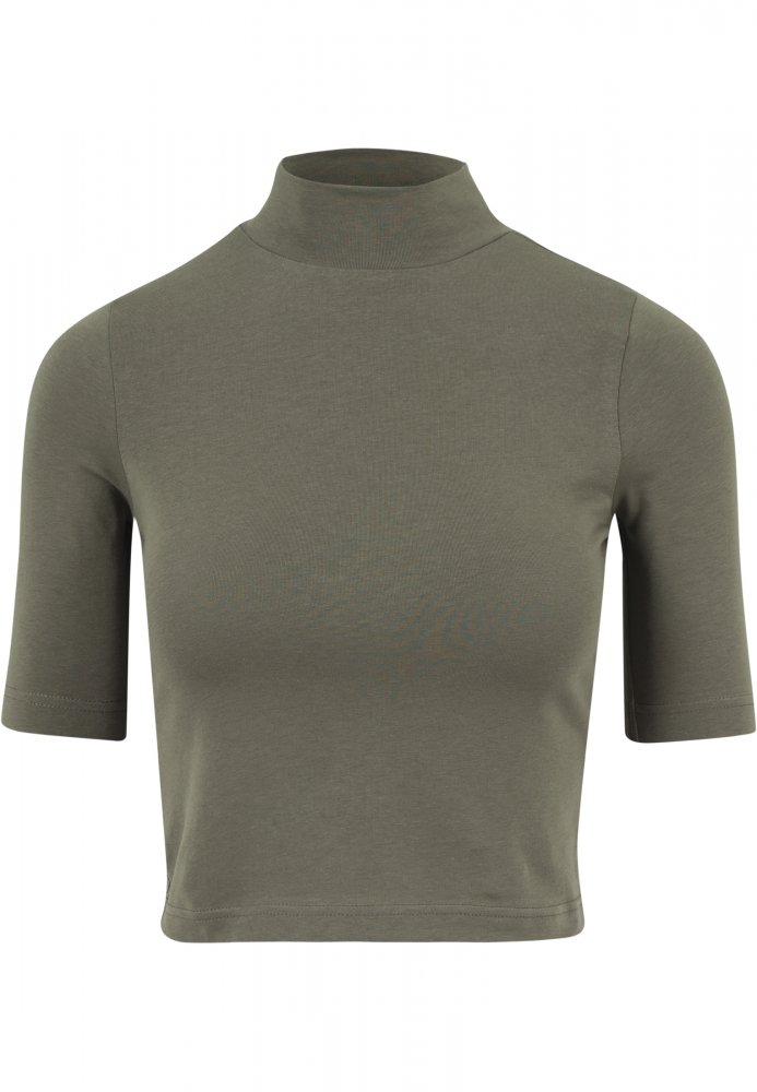 Ladies Cropped Turtleneck Tee XS