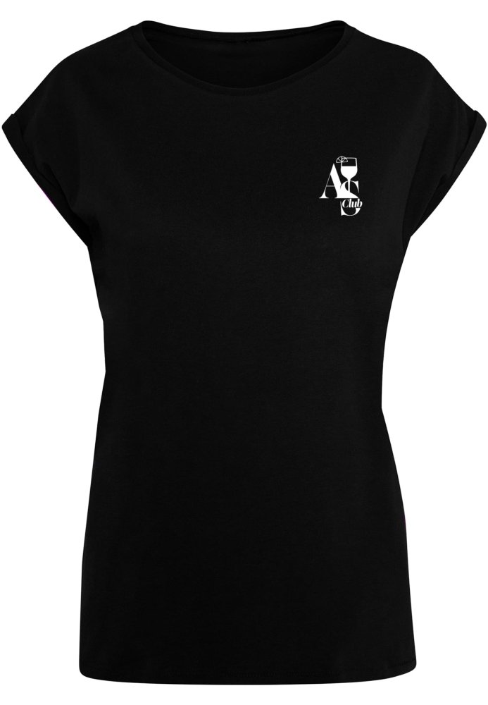 A S Club Ladies Extended Shoulder Tee - black XL