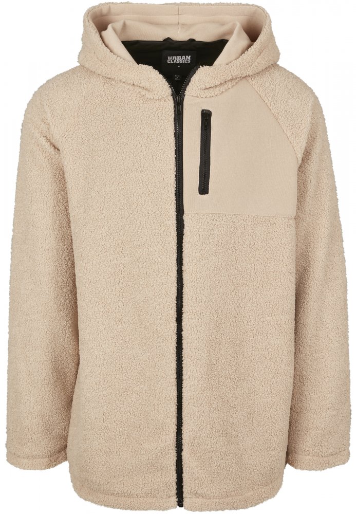 Hooded Sherpa Zip Jacket - darksand XL