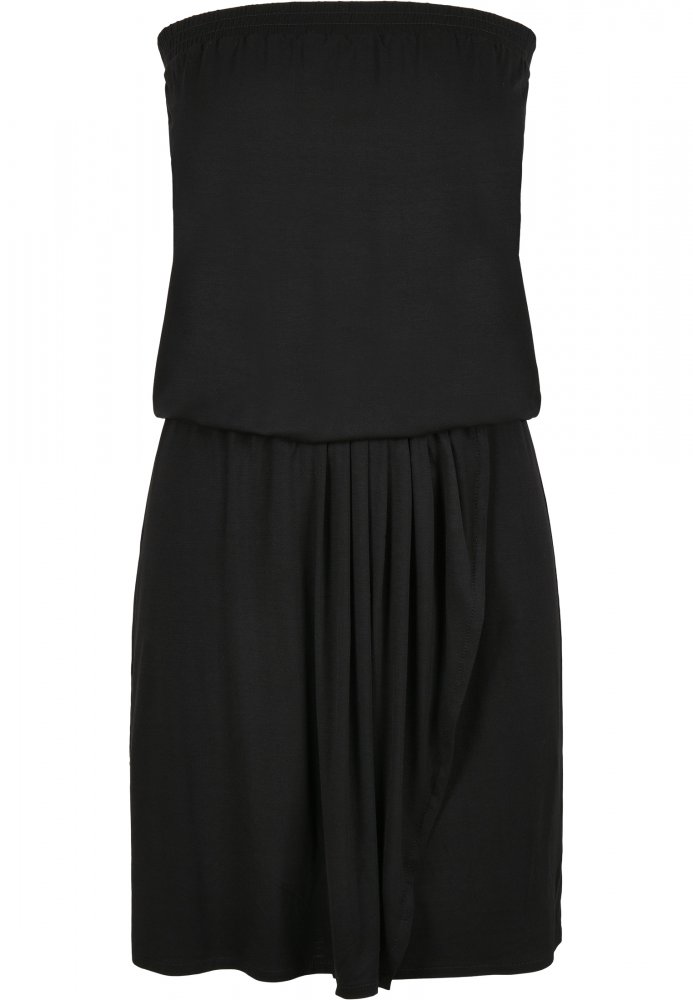 Ladies Viscose Short Bandeau Dress - black 4XL