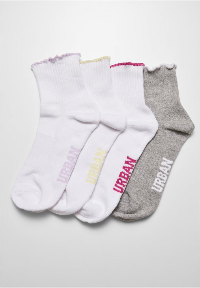 Multicolor Girly Small Edge Socks 4-Pack 35-38