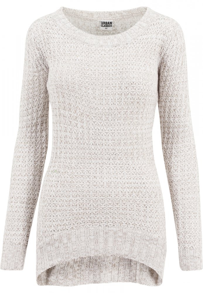 Ladies Long Wideneck Sweater - offwhite L