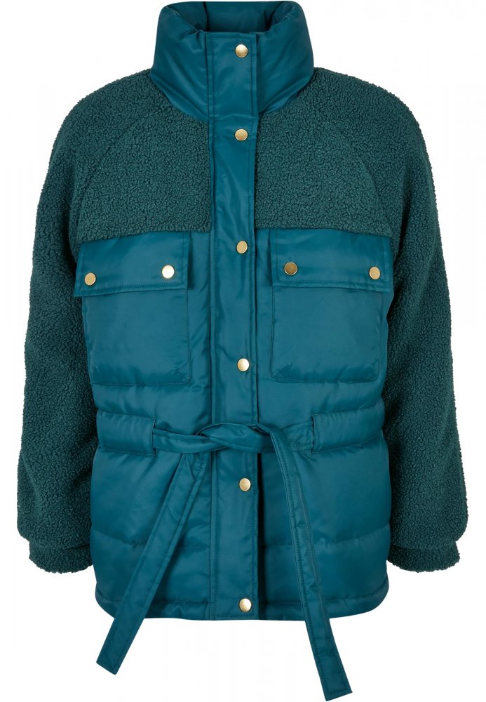 Ladies Sherpa Mix Puffer Jacket - jasper 5XL
