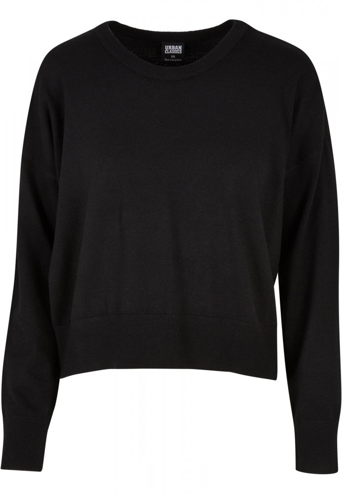 Ladies EcoVero Oversized Basic Sweater - black XS