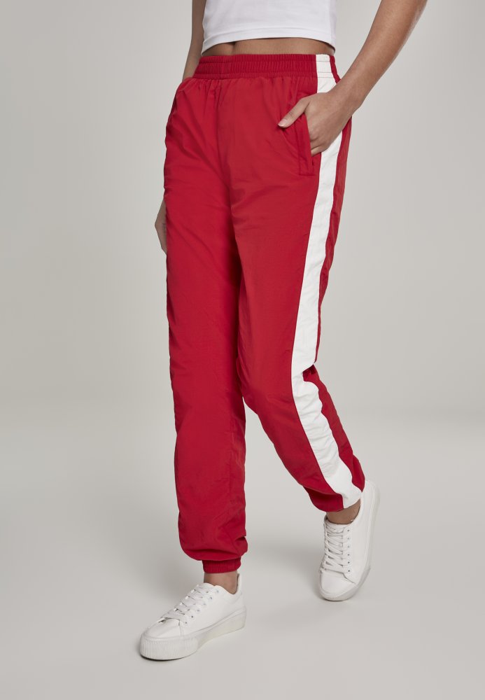 Ladies Striped Crinkle Pants - red/wht XXL