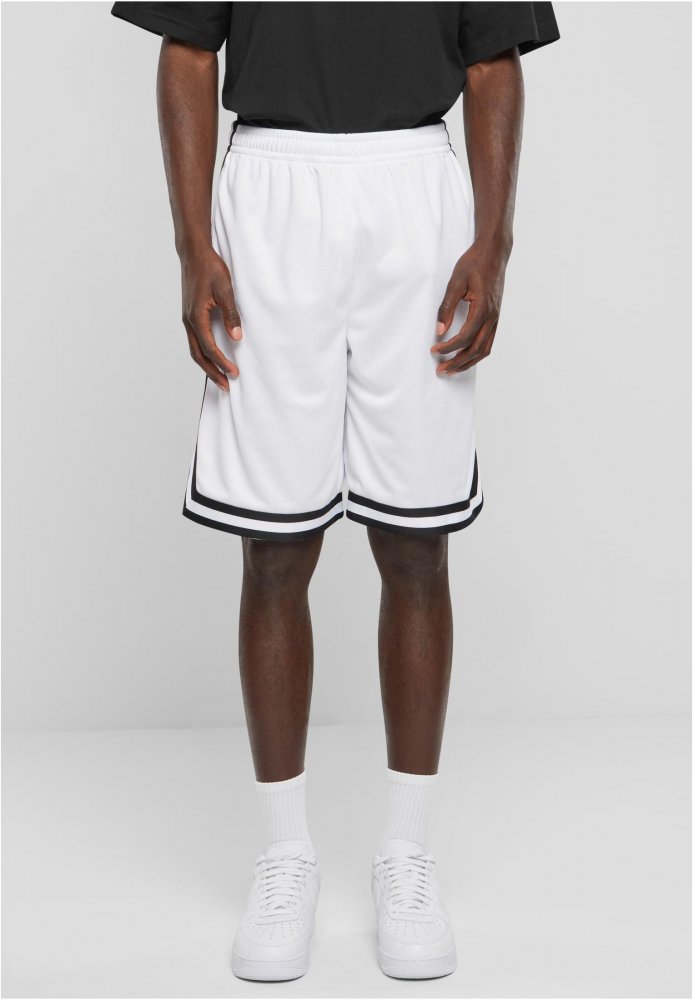 Stripes Mesh Shorts - white/black/white L