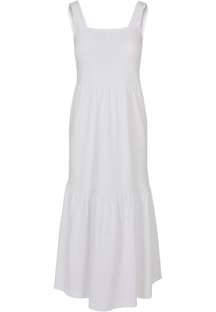 Ladies 7/8 Length Valance Summer Dress - white M