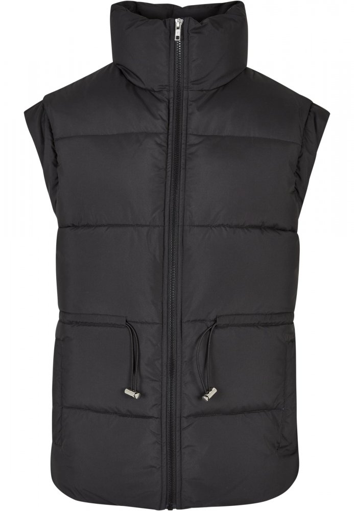 Ladies Waisted Puffer Vest - black XS