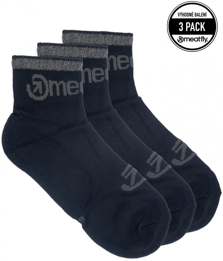 Ponožky Meatfly Middle 3pack black M