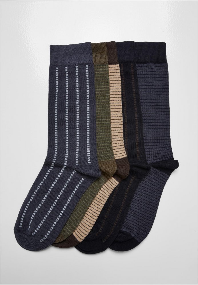 Stripes and Dots Socks 5-Pack - black/darkshadow/summerolive/unionbeige 43-46
