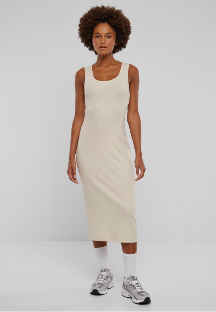 Ladies Rib Top Dress - whitesand XS