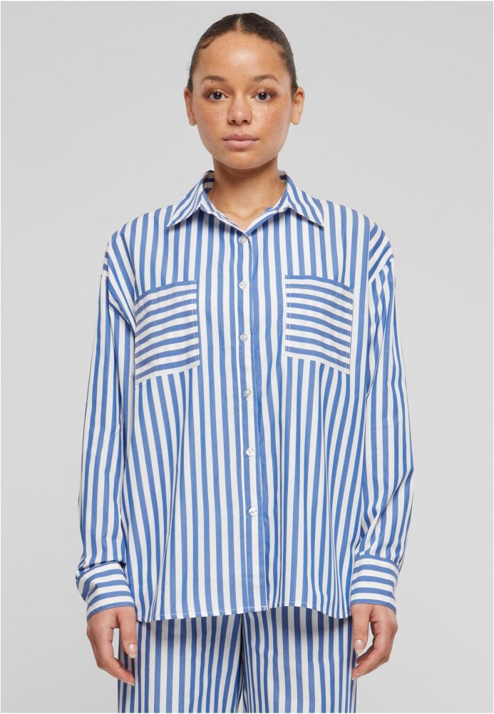 Ladies Striped Relaxed Shirt L