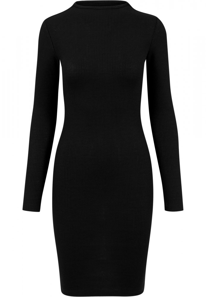 Ladies Rib Dress - black L
