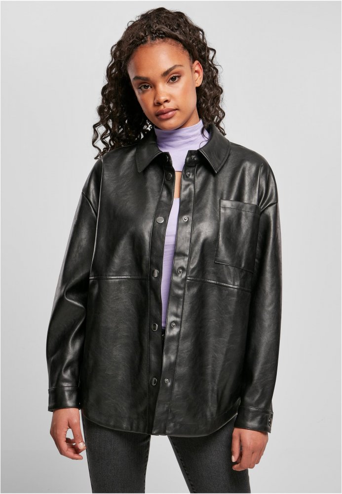 Ladies Faux Leather Overshirt 3XL