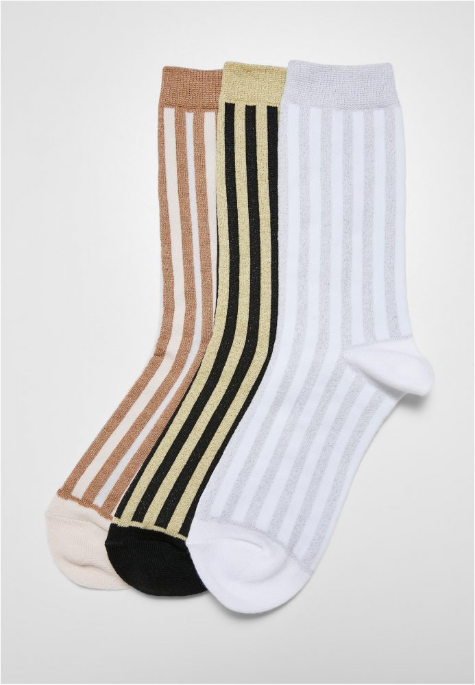 Lurex Stripes Socks 3-Pack 47-50