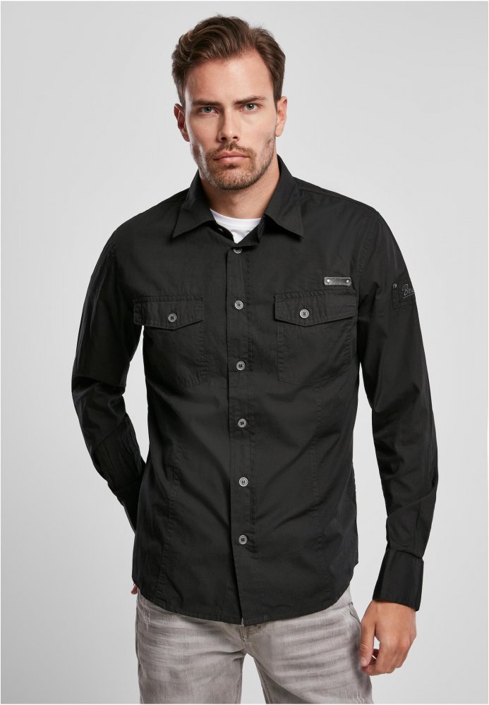 Černá pánská košile Brandit Slim Worker Shirt S