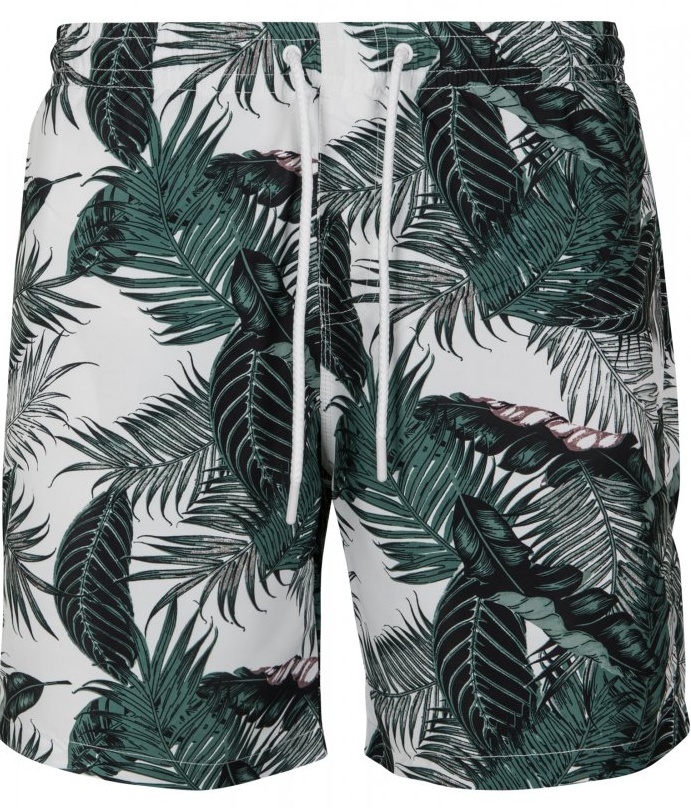 Pánské koupací šortky Urban Classics Pattern Swim Shorts - palm leaves XL
