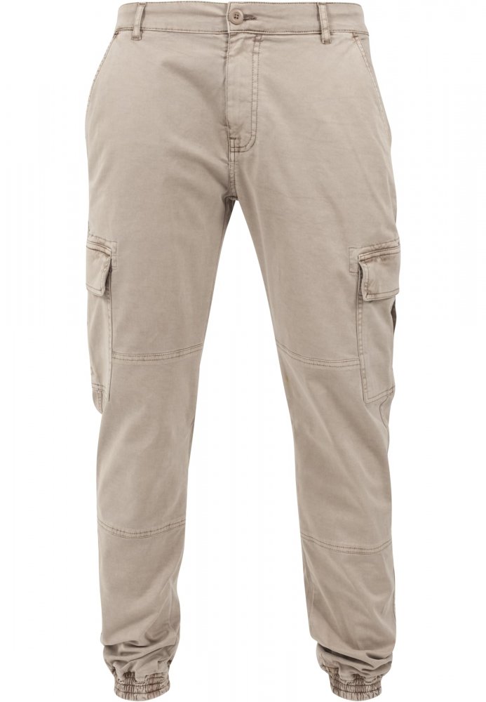 Washed Cargo Twill Jogging Pants - sand 34