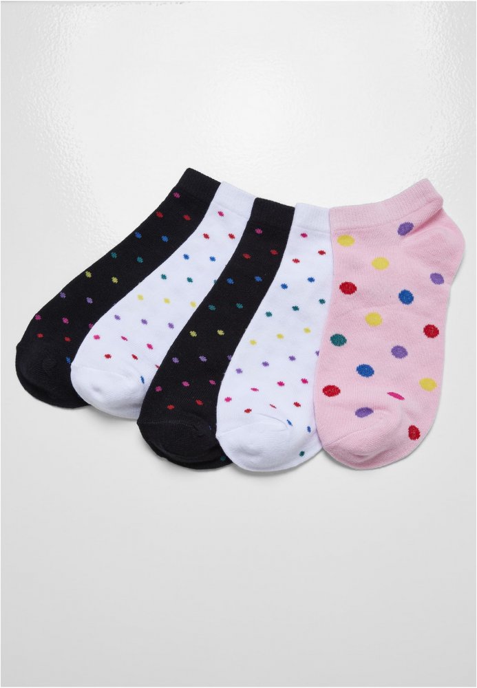 No Show Socks Rainbow Dots 5-Pack 47-50