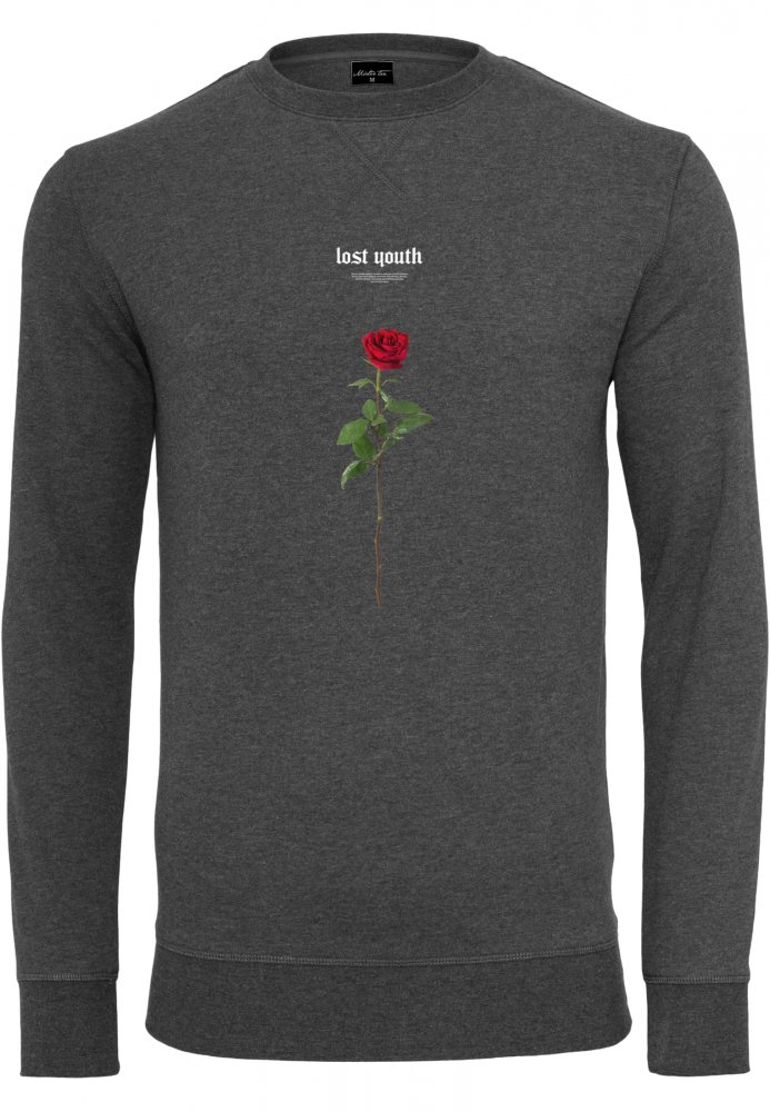 Lost Youth Rose Crewneck - charcoal L