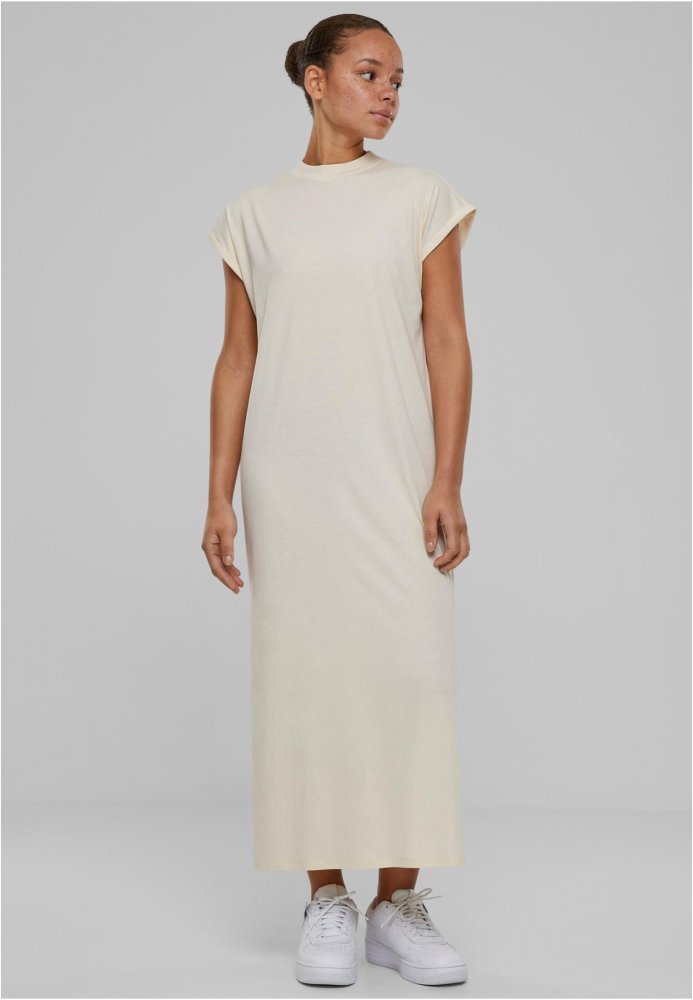 Ladies Long Extended Shoulder Dress - whitesand XL