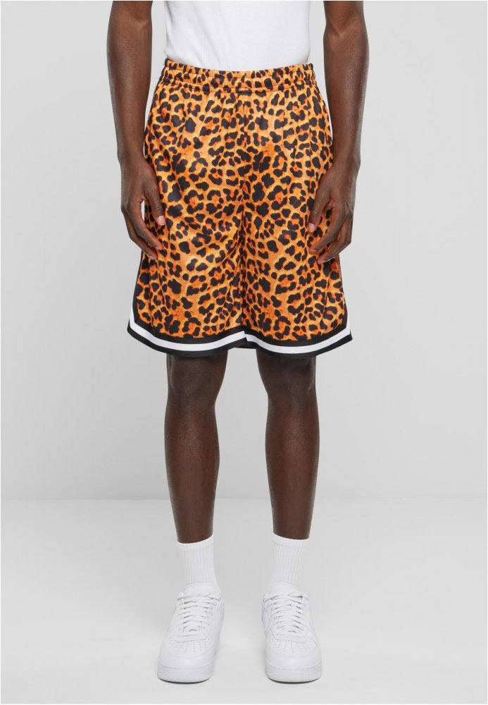 Mesh AOP Shorts - orangeleopard XL