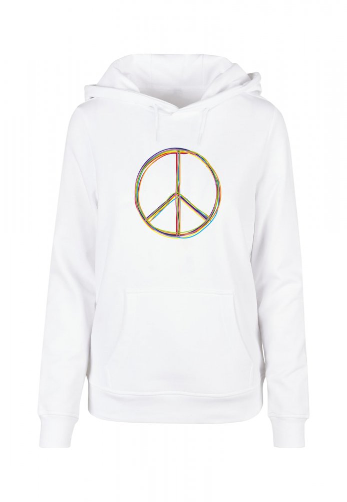 Peace_Multicolor with Ladies Basic Hoody - white M