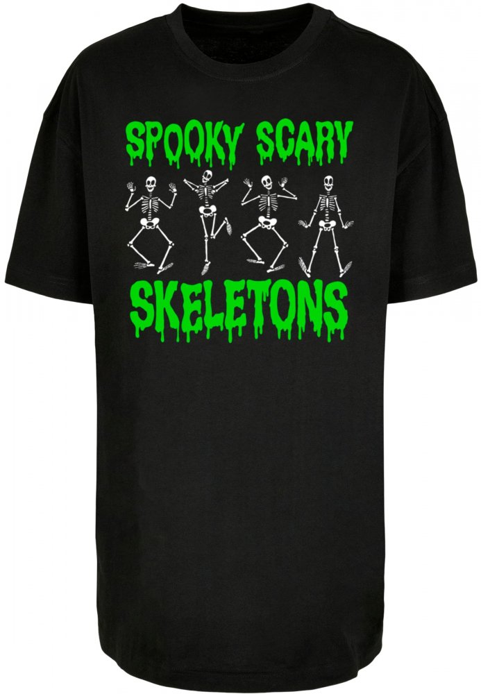 Ladies Spooky Scary Skeletons - Dance Oversized Boyfriend Tee L