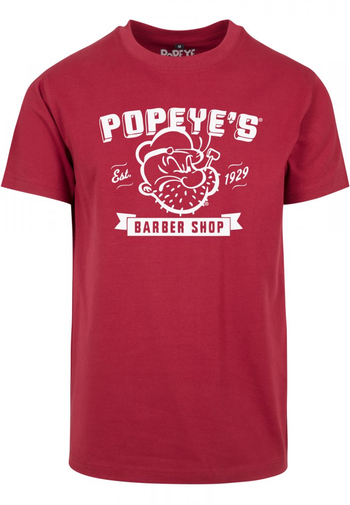 Popeye Barber Shop Tee - burgundy S