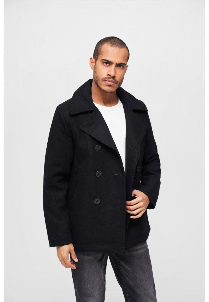 Černý pánský kabát Brandit Pea Coat 5XL