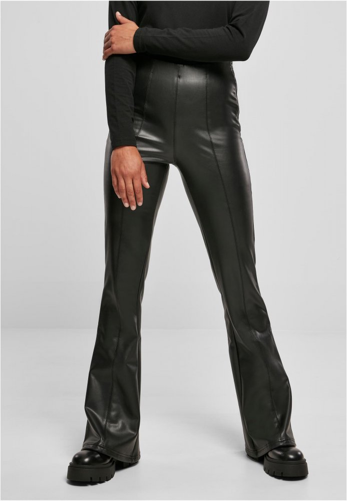 Ladies Synthetic Leather Flared Pants L
