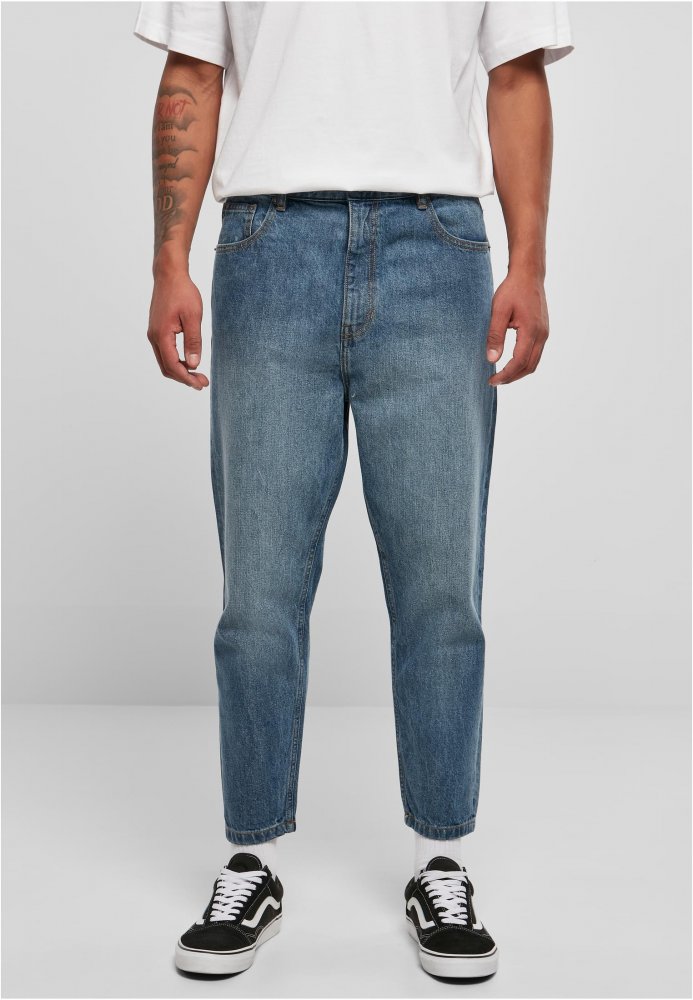 Cropped Tapered Jeans - middeepblue 32