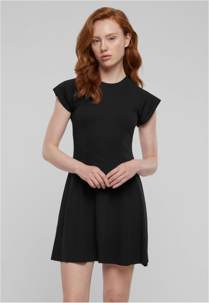 Ladies Skater Rib Dress - black L