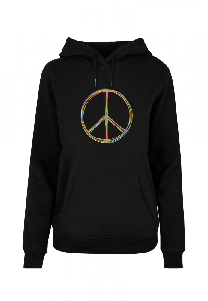 Peace_Multicolor with Ladies Basic Hoody - black L