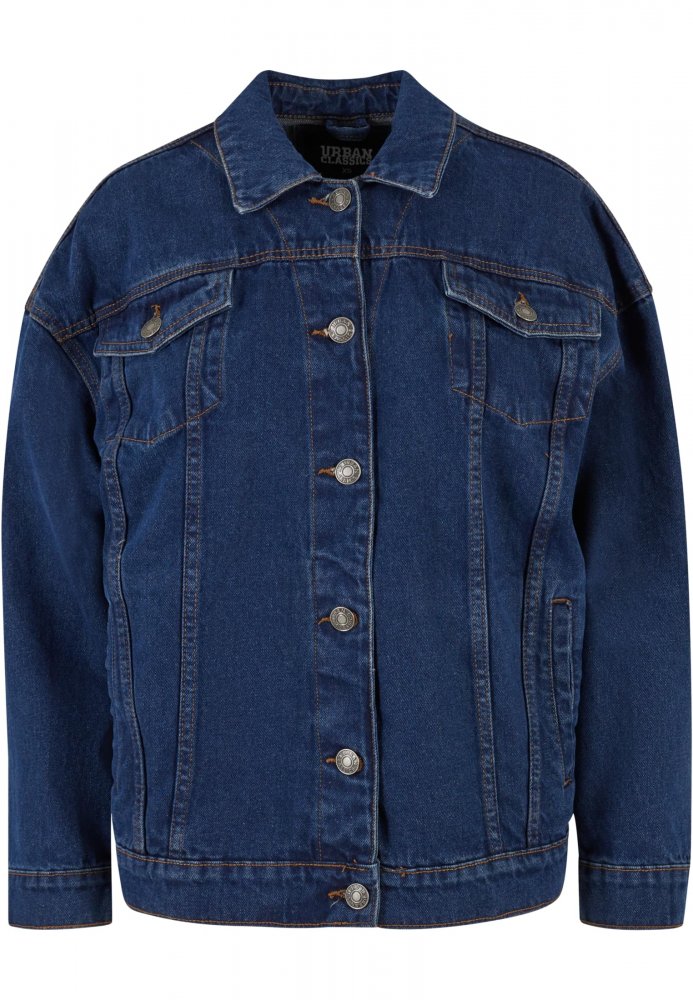 Ladies Oversized 90‘s Denim Jacket - mid indigo washed XL