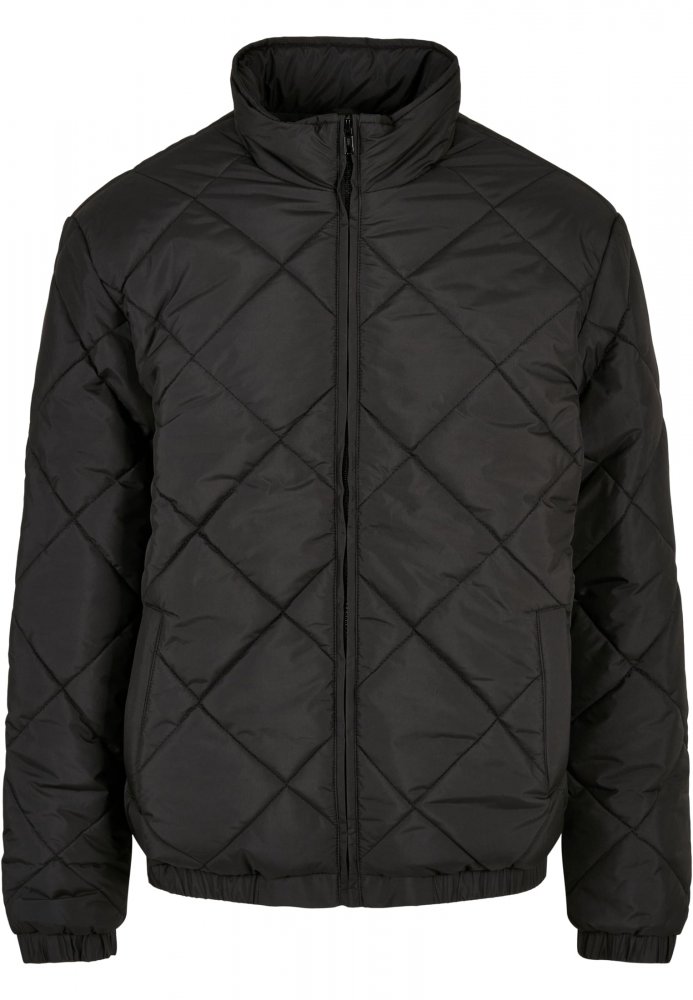 Diamond Quilted Short Jacket - black S