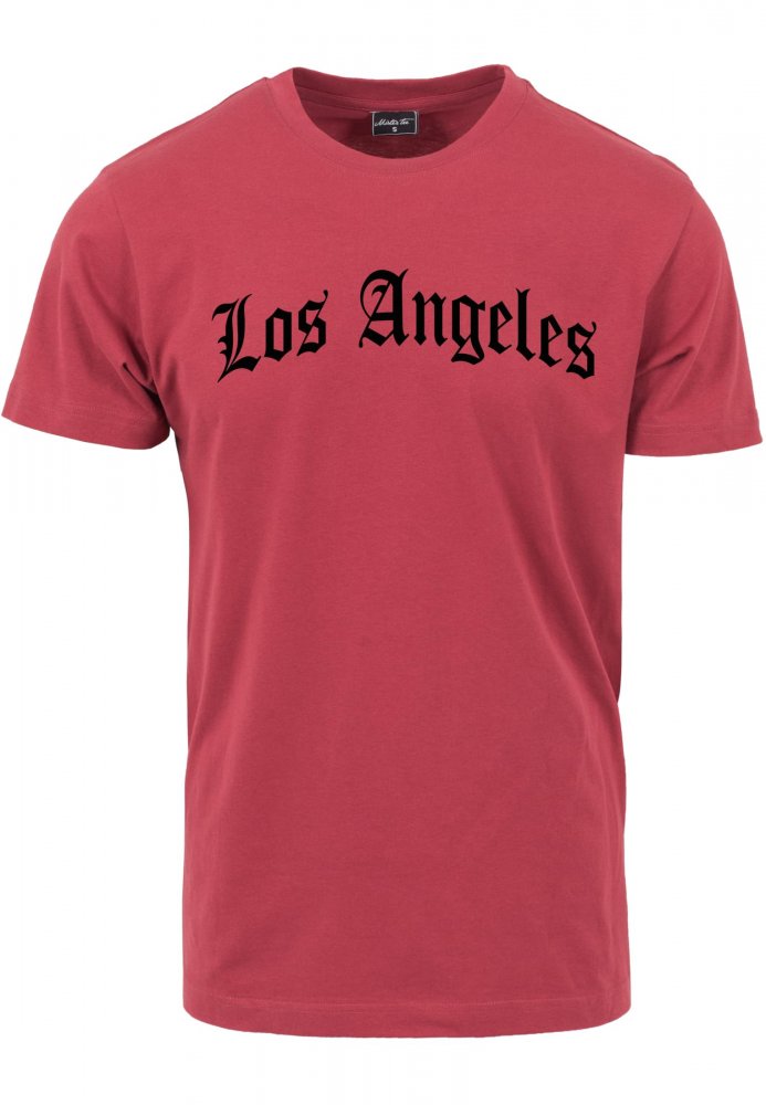 Los Angeles Wording Tee - ruby XS
