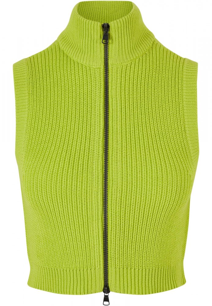 Ladies Short Knit Vest - frozenyellow XS